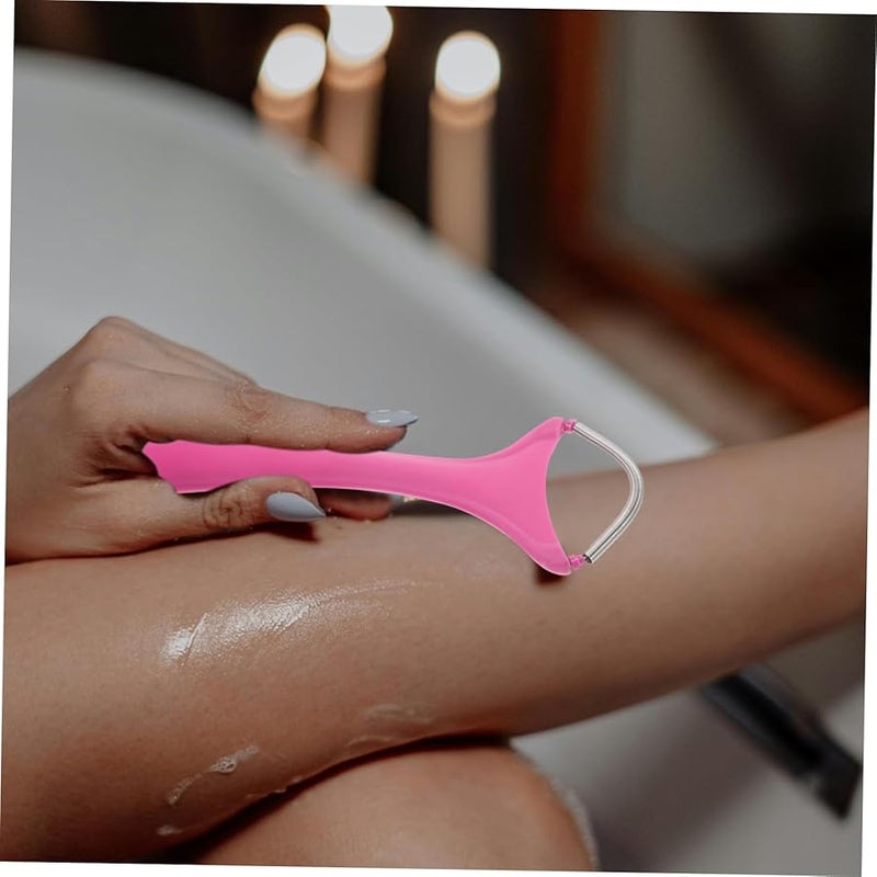 Pink Handheld Face Epilator For Women Gentle Spring Design Portable Hair Remover - Image 4